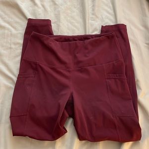 Magenta Yoga Leggings with Pockets